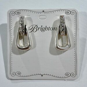 Brighton Silver Tone Crystal Accent Drop Earrings